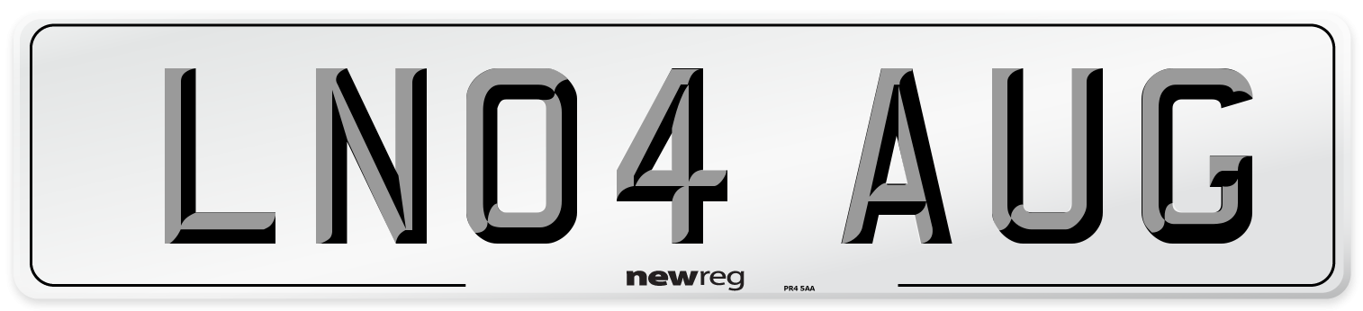 LN04 AUG Number Plate from New Reg